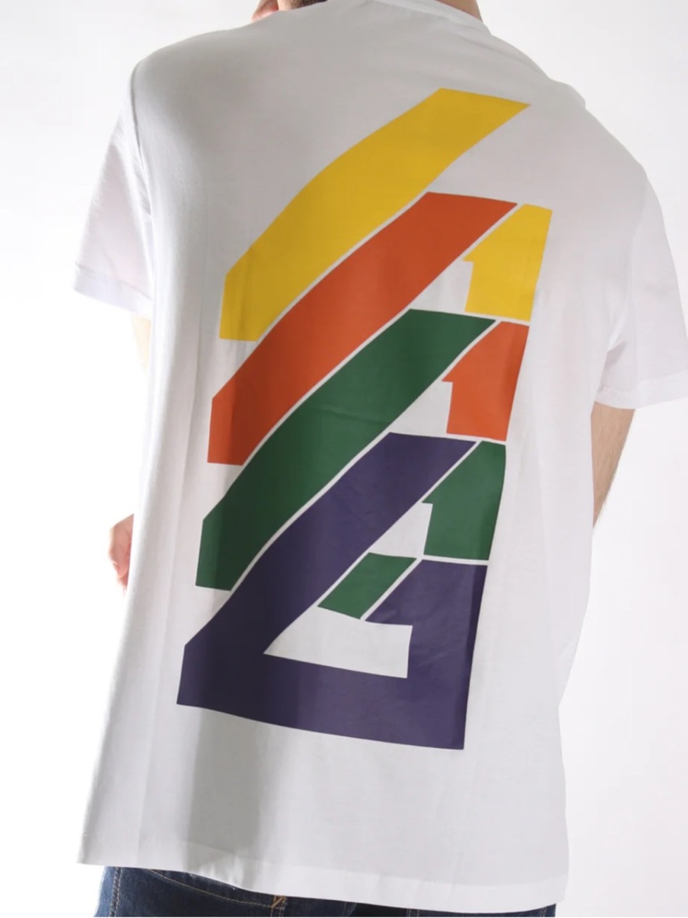 Givenchy White Short Sleeve Shirt Black RARE Logo Back Graphic Design Size L